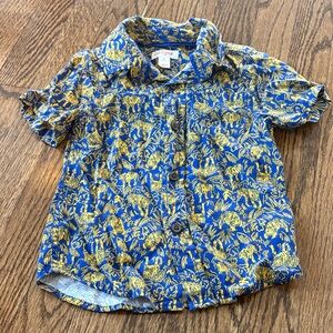 Cat & Jack Lion Patterned Button Down Shirt